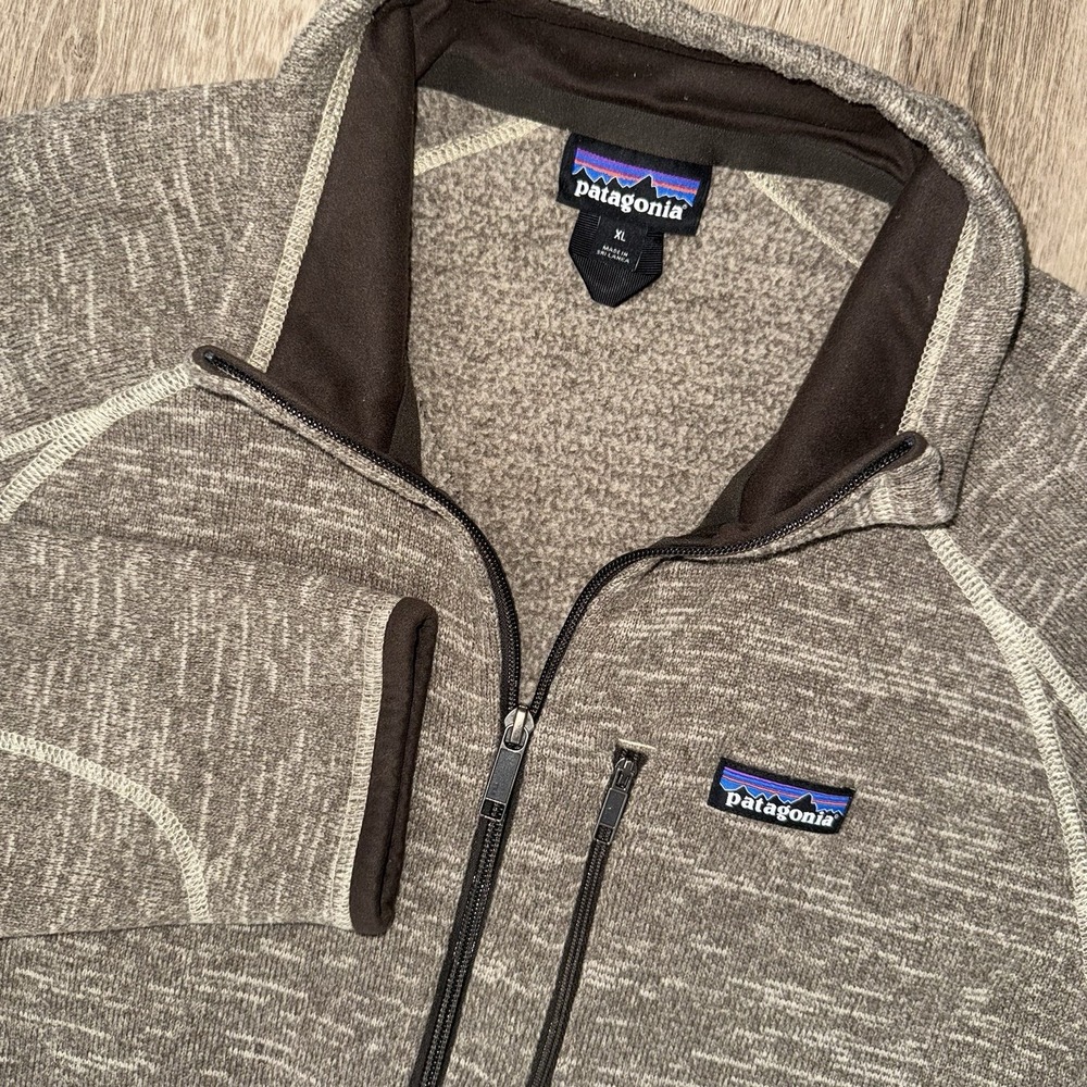 Patagonia Better Sweater Fleece Jacket Men's XL Full Zip Brown Tan Pockets